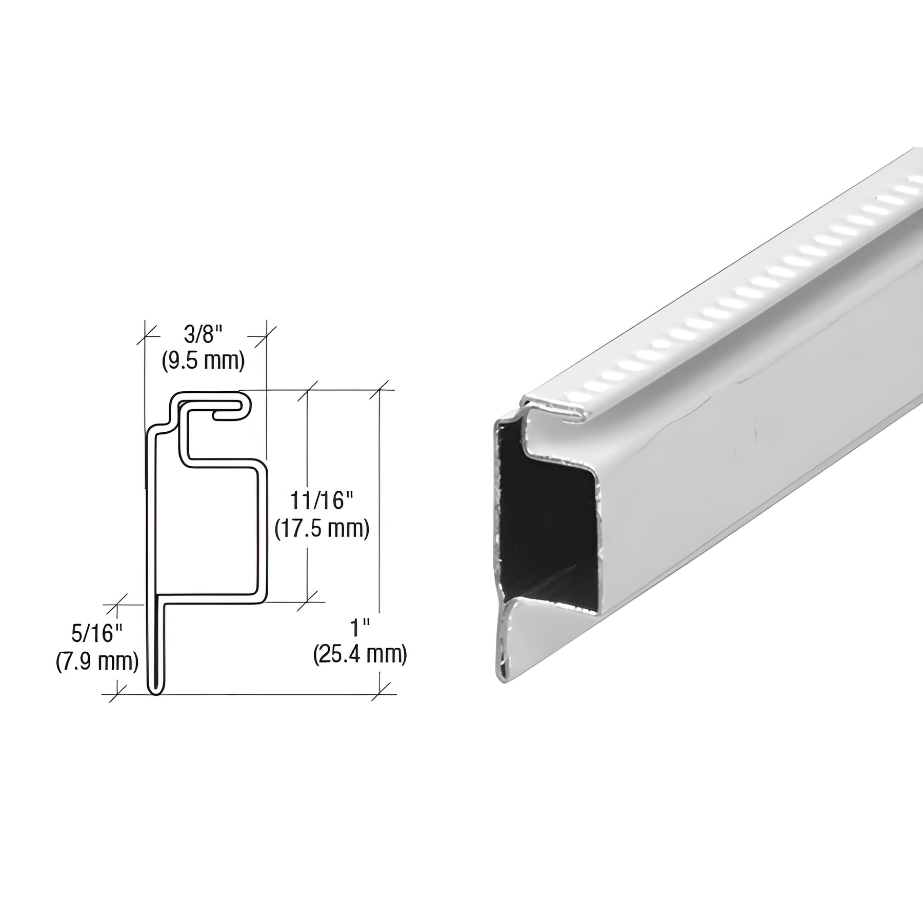 CRL White 5/16" Reversed Lip Screen Frame - 144"