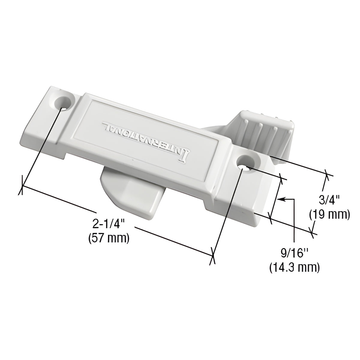 CRL White Diecast Sash Lock with 2-1/4" Screw Holes for International Windows
