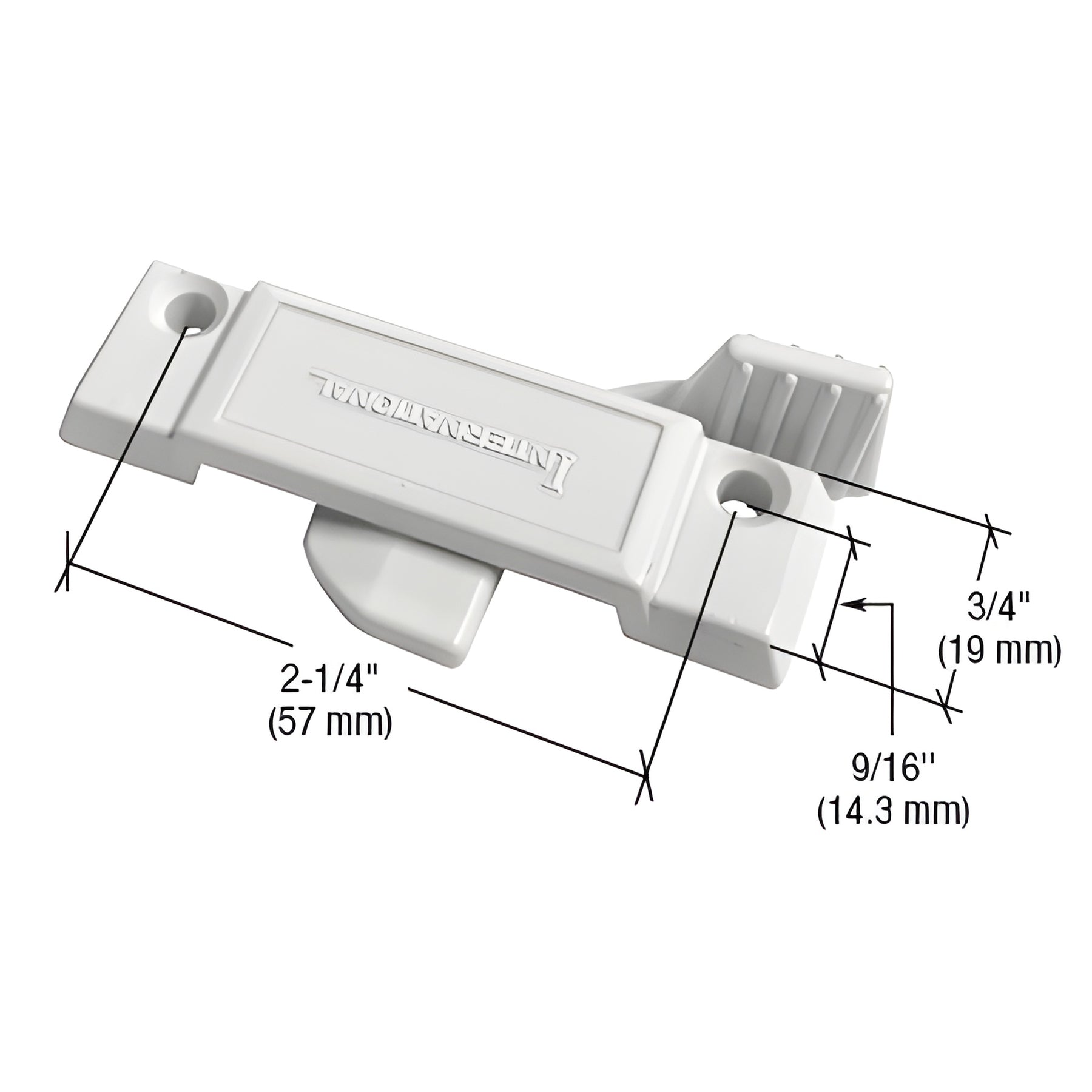 CRL White Diecast Sash Lock with 2-1/4" Screw Holes for International Windows
