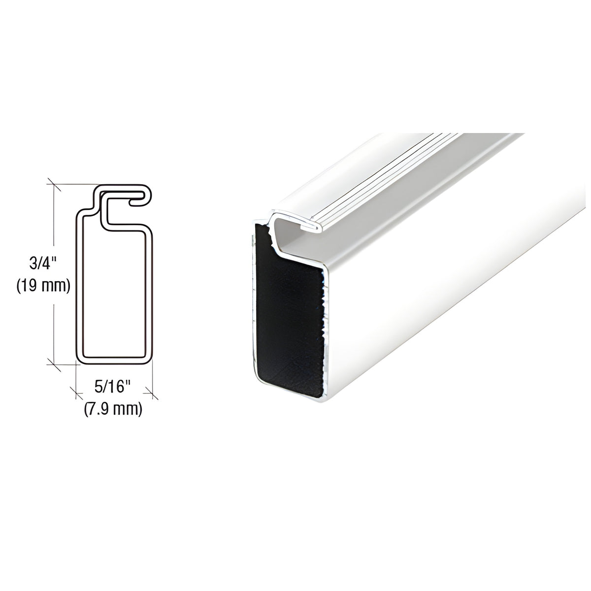 CRL White Finish 3/4" x 5/16" Roll Formed Screen Frame - 144"