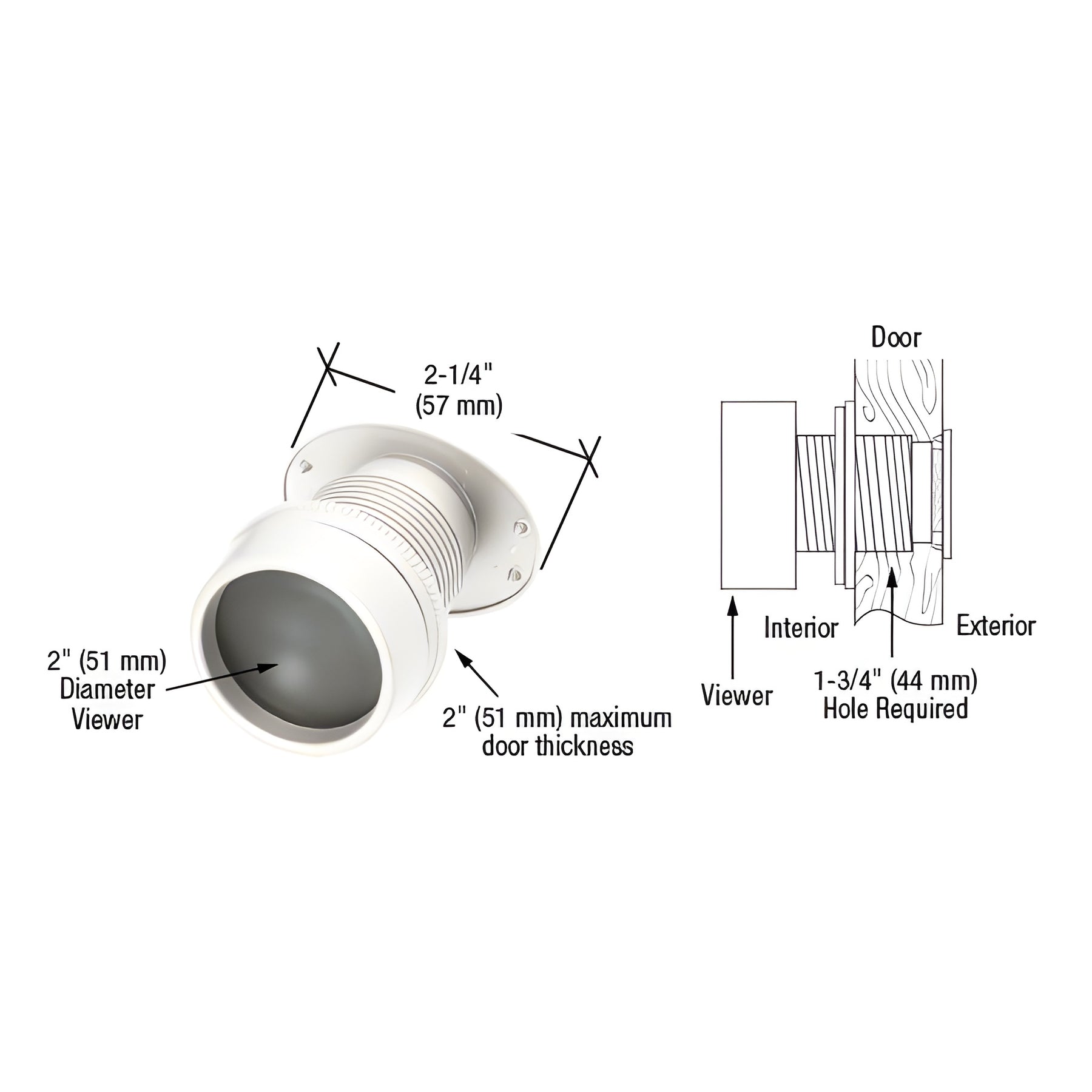 CRL White "Giant Screen" Door Viewer