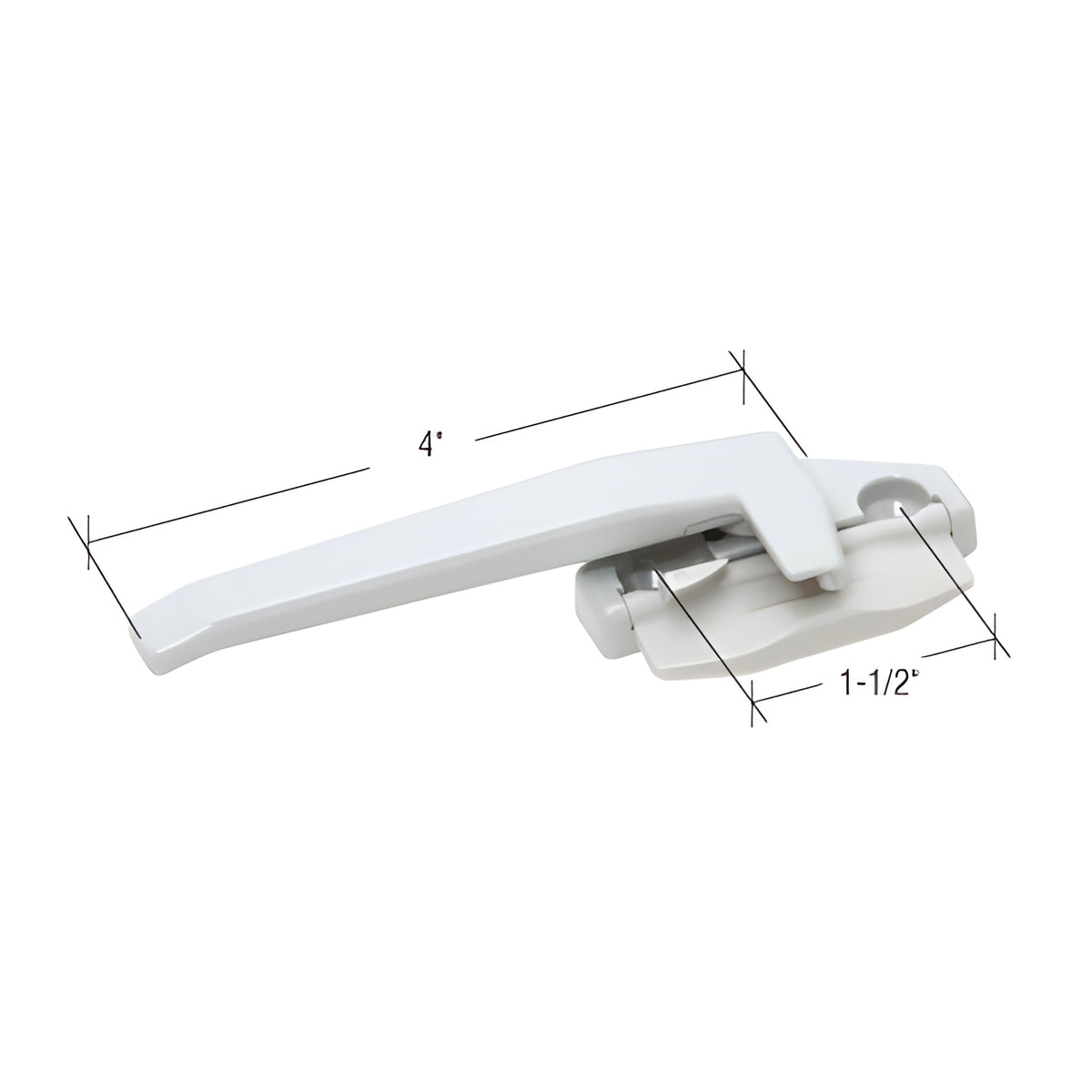 CRL White Left Hand Cam Handle with 1-1/2" Screw Holes