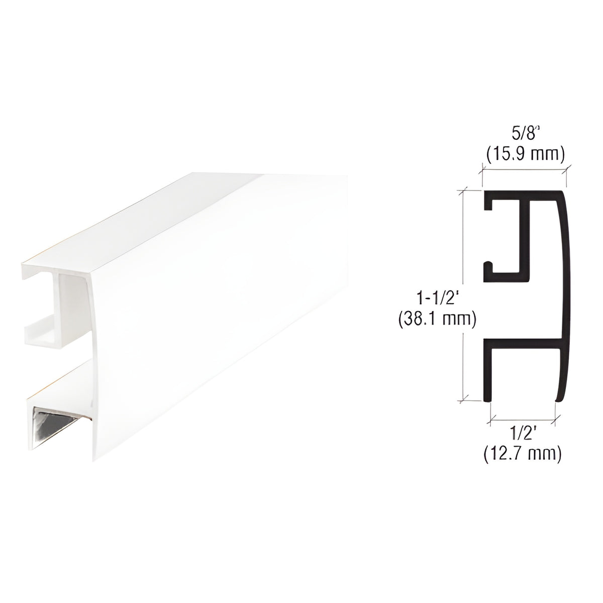 CRL White Rectangular Mirror Frame Extrusion