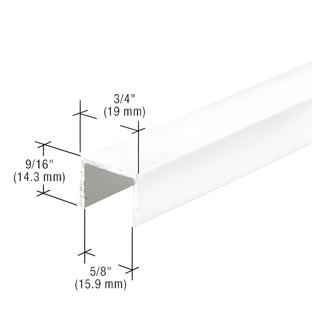 CRL White Series 3601 Side Jamb Channel - 144"