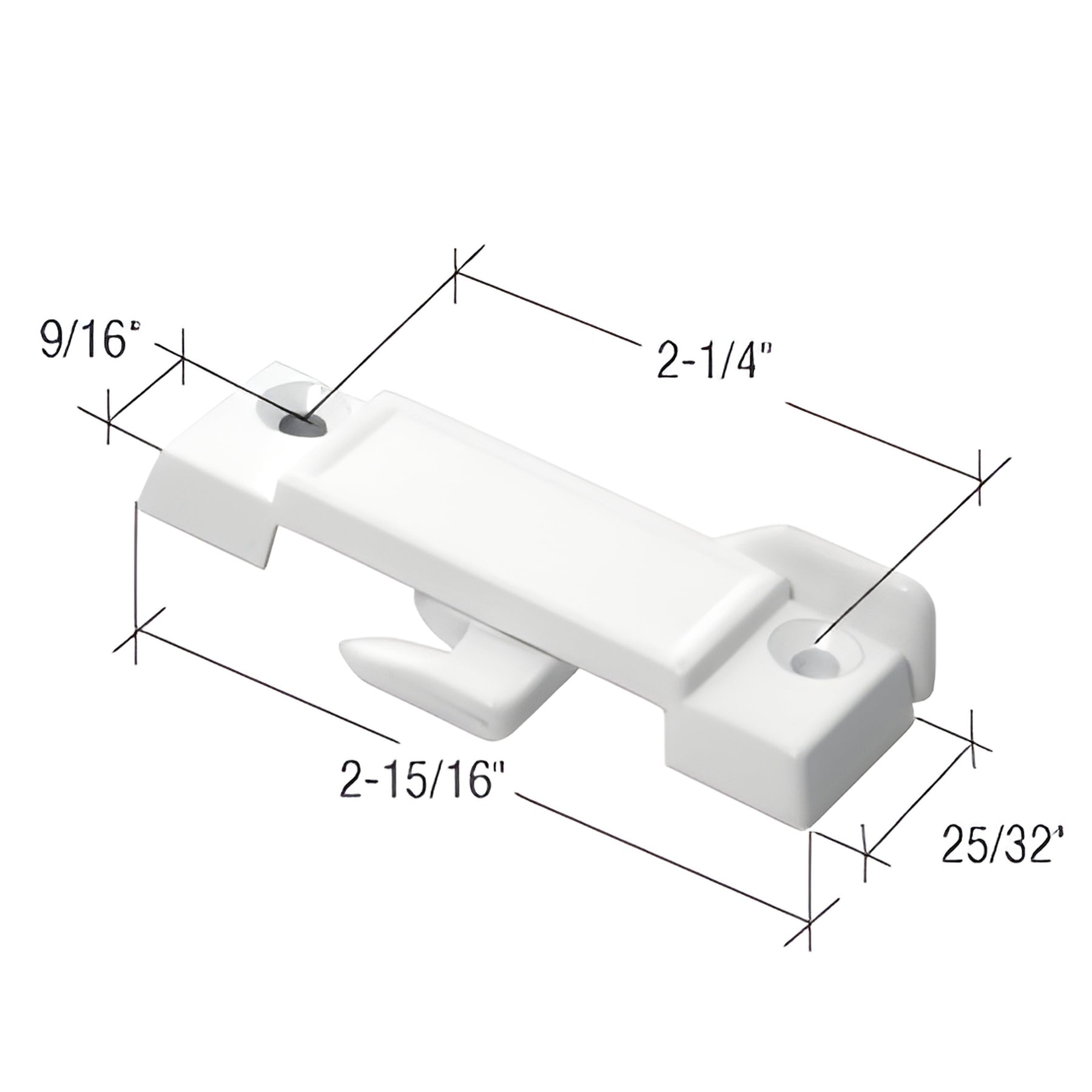 CRL White Sliding Window Lock with 2-1/4" Screw Holes for Guaranteed Products Windows
