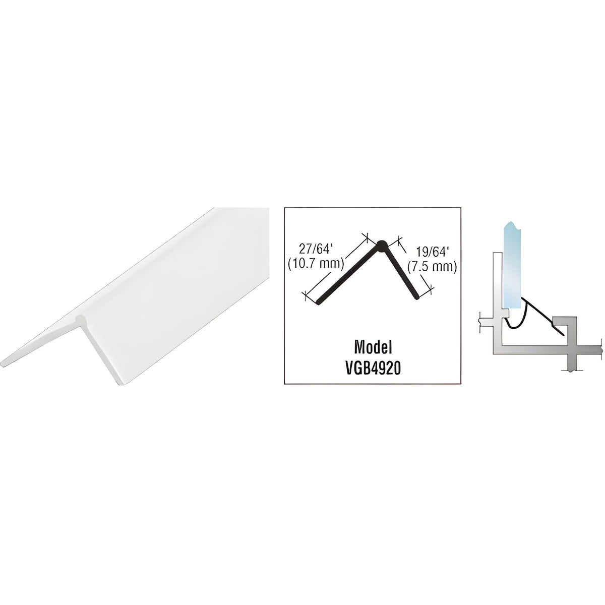 CRL White Snap-In Vinyl Glazing Bead