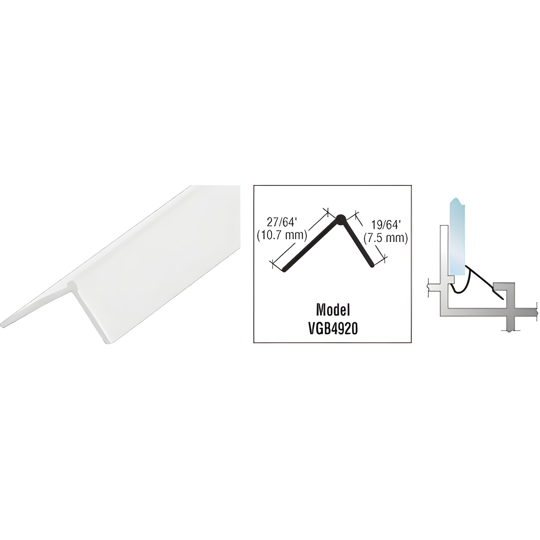 CRL White Snap-In Vinyl Glazing Bead