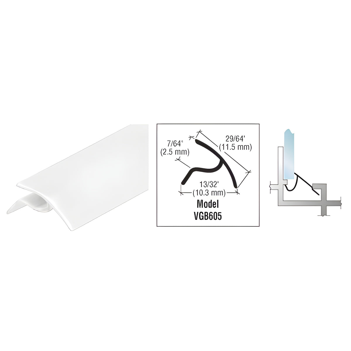 CRL White Snap-In Vinyl Glazing Bead