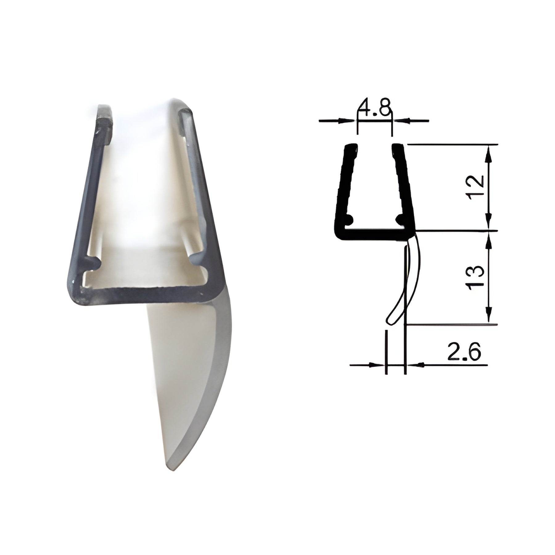 CRL 'Y' Jamb Seal with Soft Leg for 6mm (1/4") and 8mm (5/16") Glass