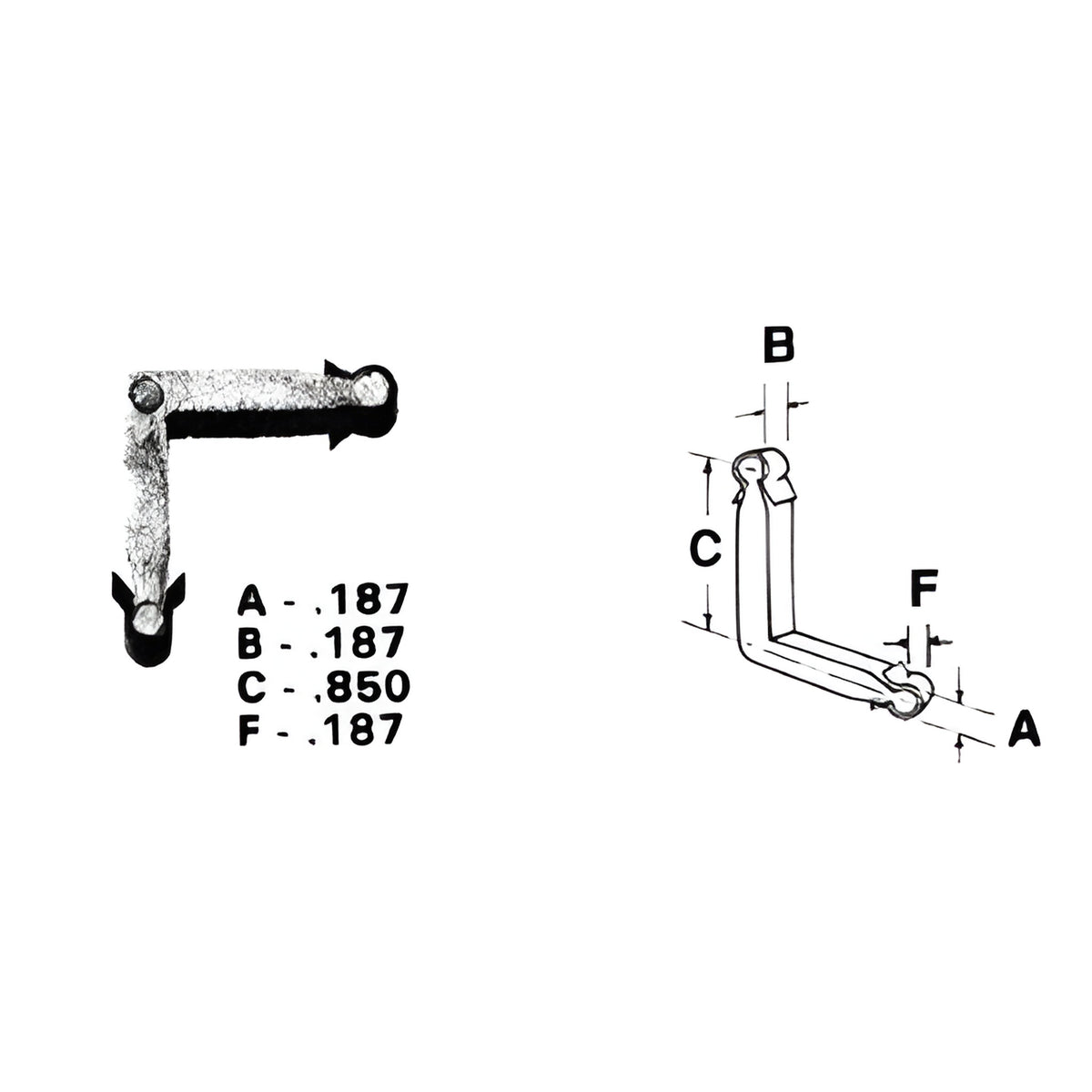 CRL Zinc Diecast Storm Window Corner Key - .850" Leg; .187" Width - 20/Pk