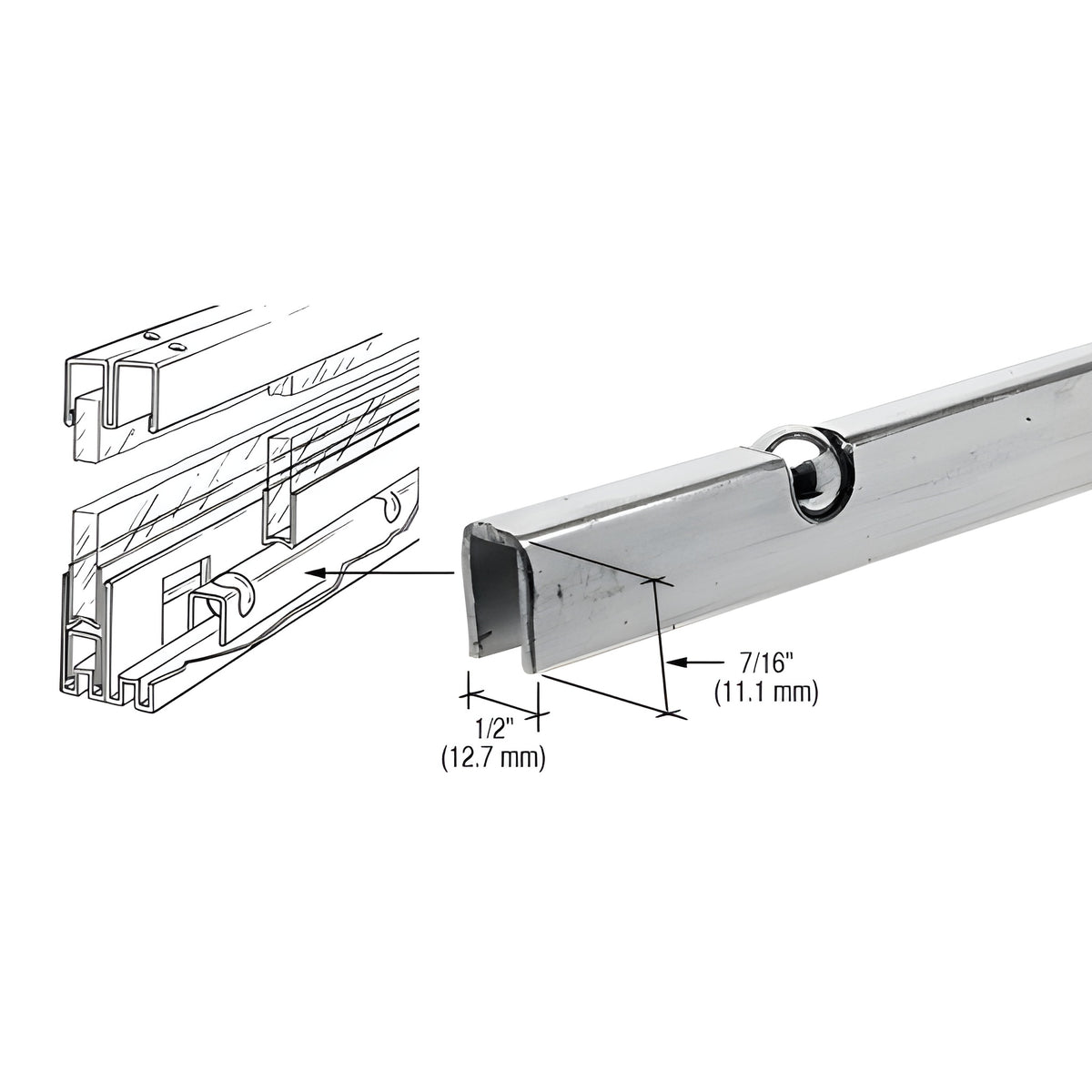CRL Zinc Plated Steel Roll-Ezy Ball Bearing Carrier for Track Assembly - 144"