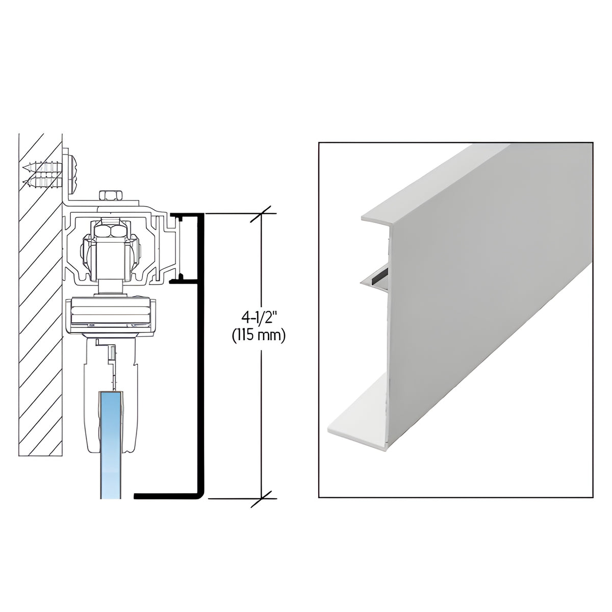 CRL50 Satin Anodized Series Track Cover for Synchronized & Telescopic Kits - 118"