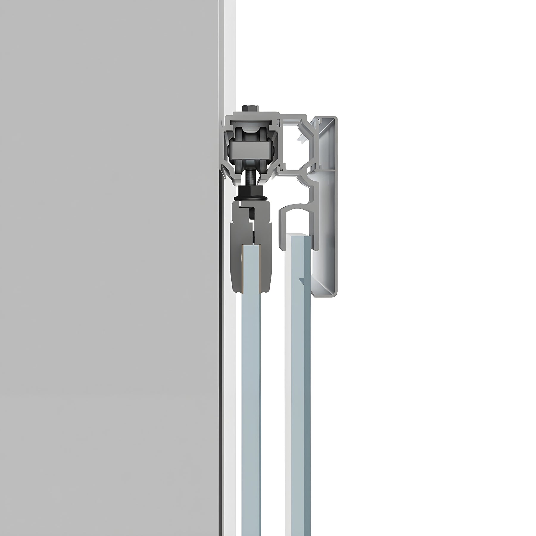 CRL50 Satin Anodized Series Single Sliding Door with Fixed Panel Wall Mount Kit
