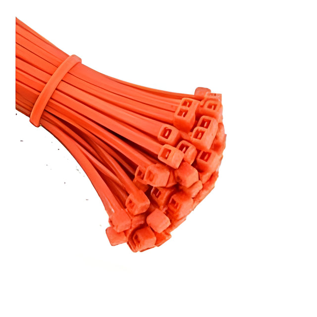 Cable Ties, 11", 50 Lbs Tensile Strength, Fluorescent Orange – 100/Bag