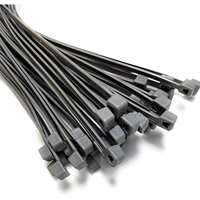 Cable Ties, 11", 50 Lbs Tensile Strength, Gray – 100/Bag