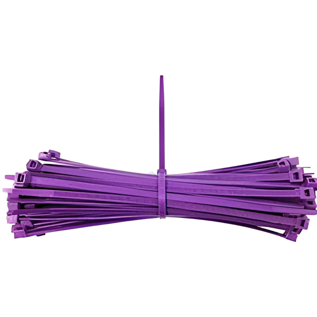 Cable Ties, 11", 50 Lbs Tensile Strength, Purple – 100/Bag