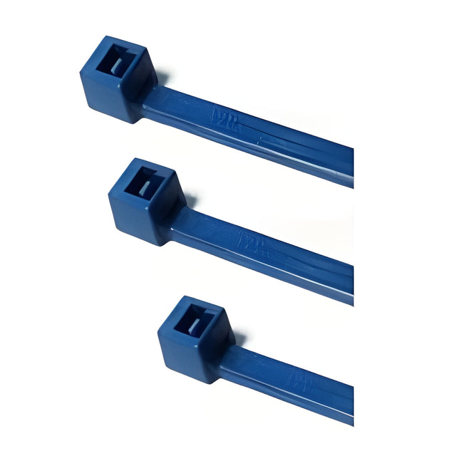 Cable Ties, 14", 50 Lbs Tensile Strength, Metal Detectable, Blue – 100/Bag