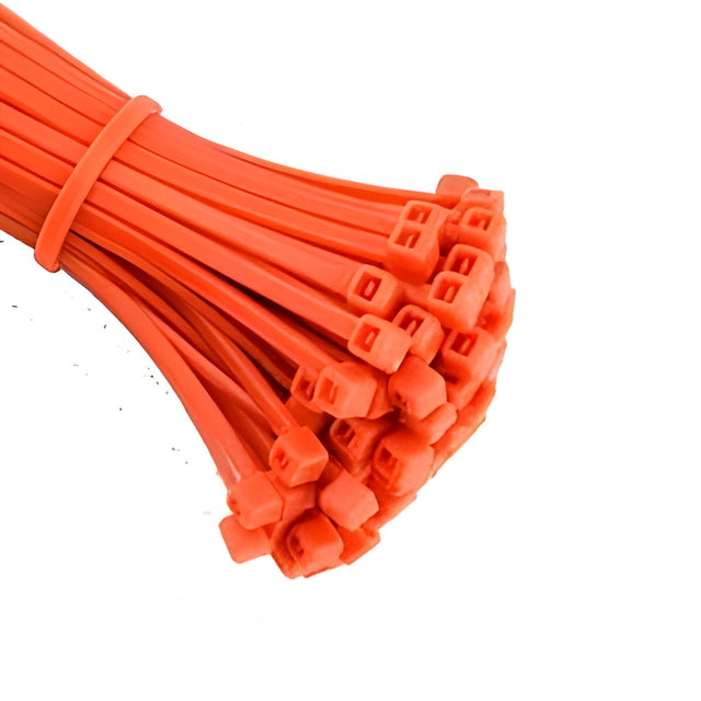 Cable Ties, 4", 18 Lbs Tensile Strength, Fluorescent Orange – 100/Bag