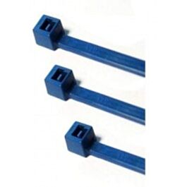 Cable Ties, 4", 18 Lbs Tensile Strength, Metal Detectable, Blue- 100 / Bag