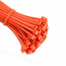 Cable Ties, 4", 18 Lbs Tensile Strength, Orange- 100 / Bag
