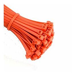 Cable Ties, 8", 50 Lbs Tensile Strength, Fluorescent Orange- 100 / Bag