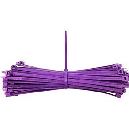 Cable Ties, 8", 50 Lbs Tensile Strength, Purple- 100 / Bag