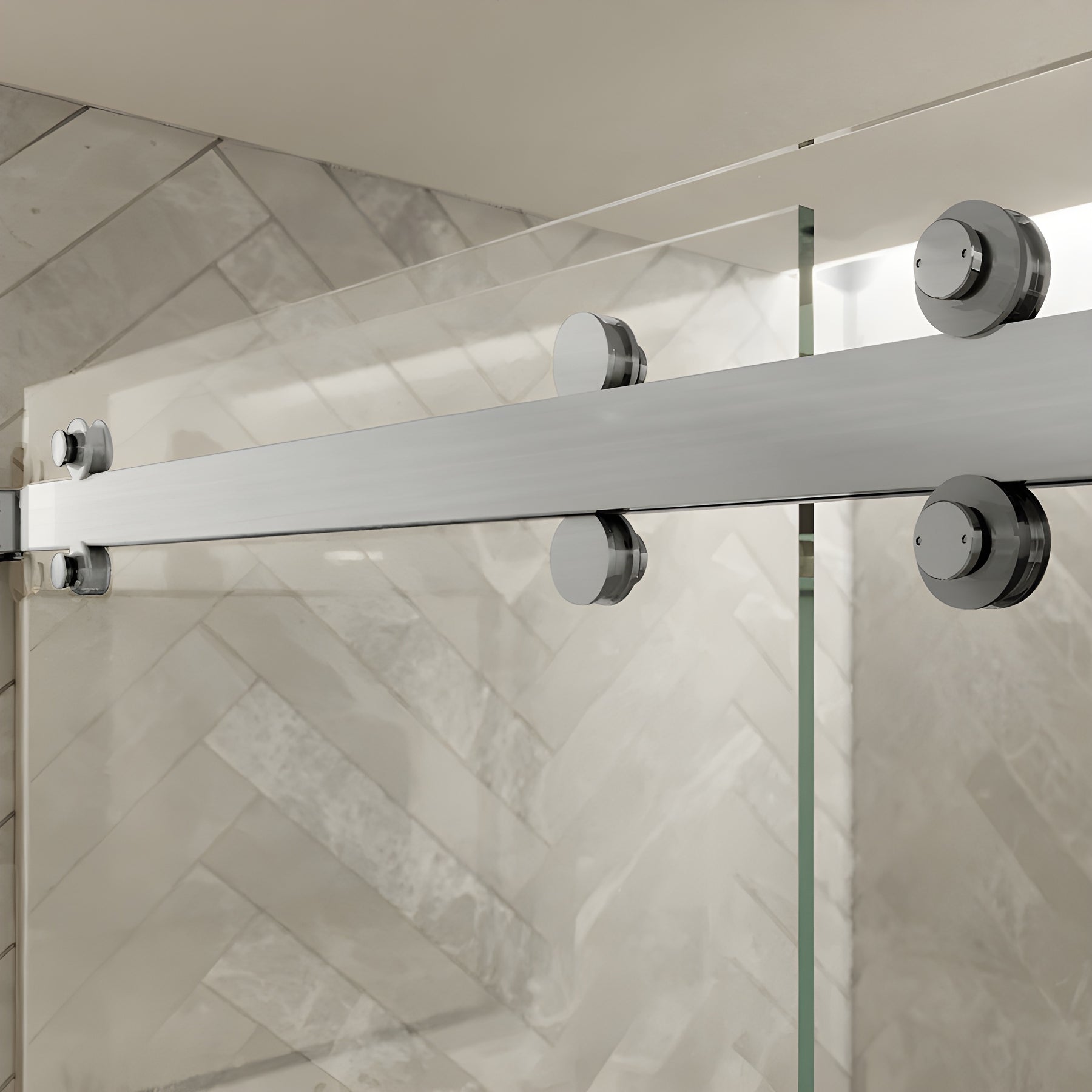 CRL Brushed Stainless Steel Deluxe 180 Degree Cambridge Series Two Door Bypass Sliding Shower Door System
