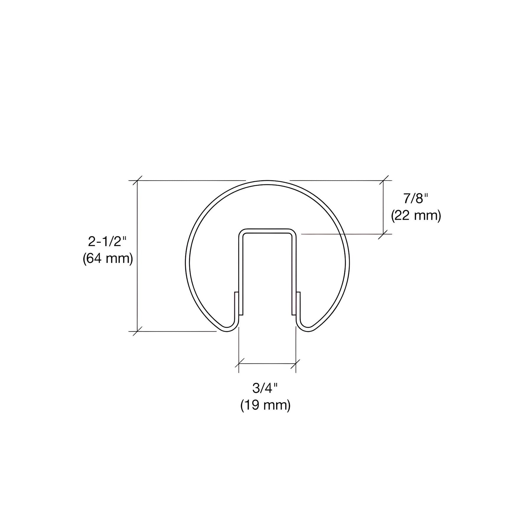 CRL Polished Brass 2-1/2" Premium Cap Rail for 1/2" Glass - 120"