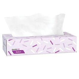 Cascades F950 PRO Select Flat Box Facial Tissue, 2 Ply, White, 100 sheets / Box - 30 Boxes / Case