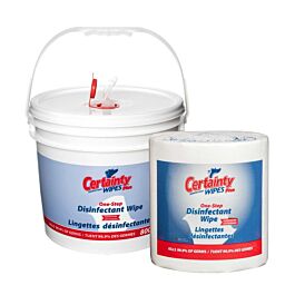 Certainty Plus Disinfectant Wipes Large Roll with Dispenser Bucket 1 roll x 800 wipes (8” x 6”) and 1 x dispenser bucket