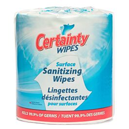 Certainty Surface Sanitizing Wipes Large Roll 8" x 6"- 1500 wipes x 2 Rolls / Case