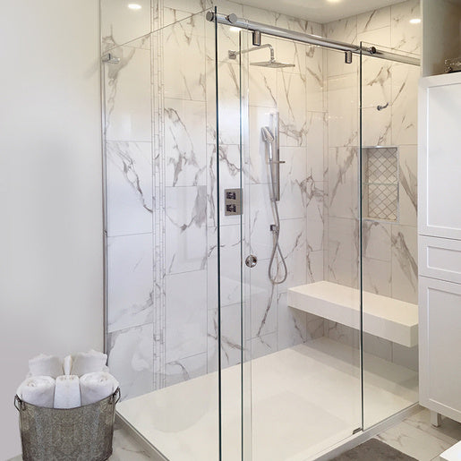 CRL Chrome 60" Hydroslide 180-Degree Sliding Shower Door Kit – Frameless Glass Shower Hardware for Modern Bathrooms