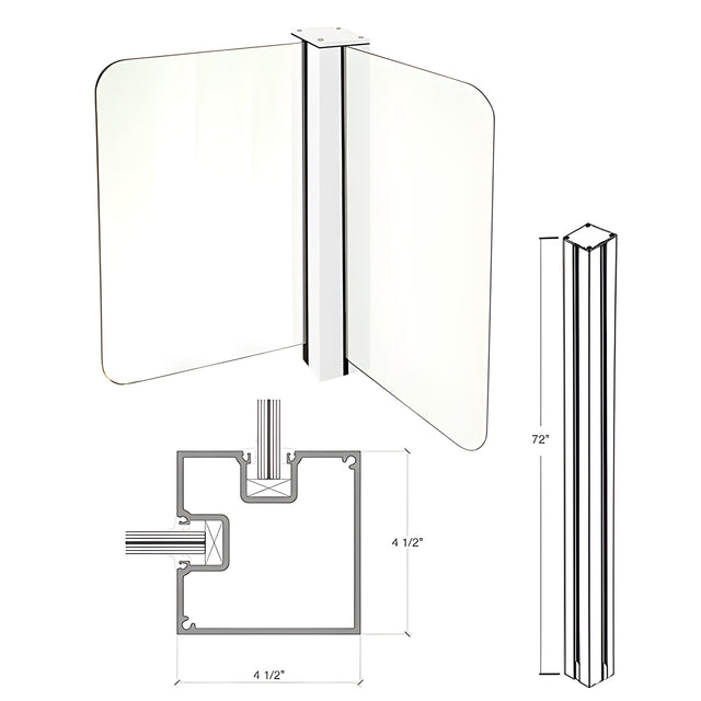 CRL 72" Sky White Cielo Corner Post Kit