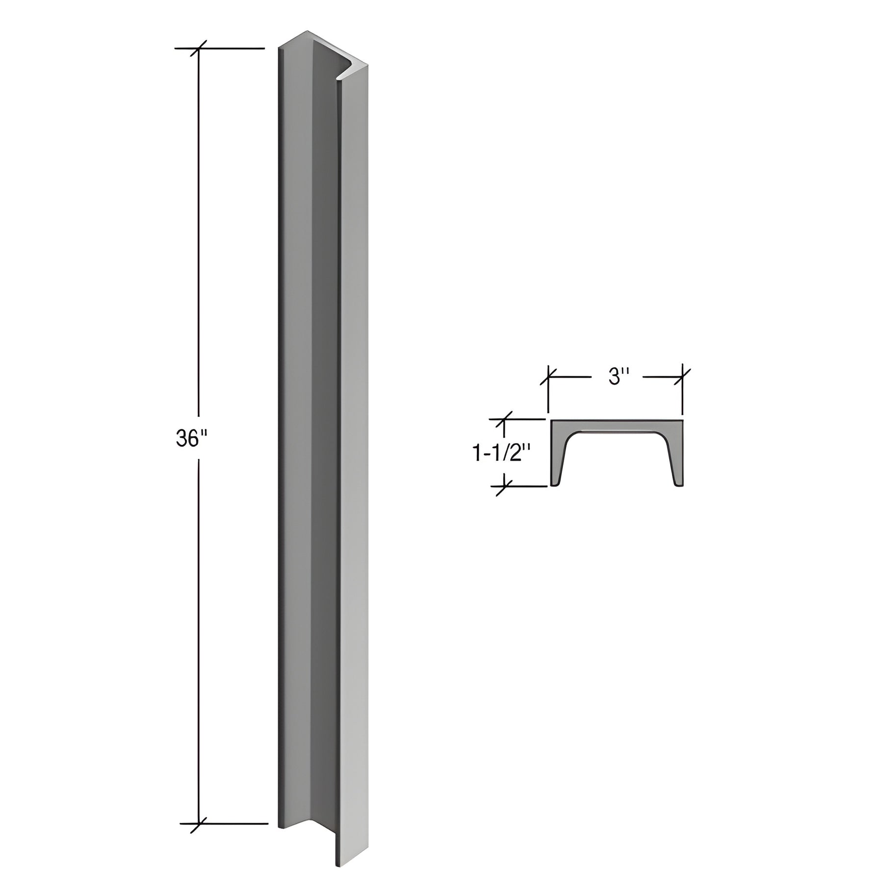 CRL 36" Cielo C-Shape Core Mount Stanchion