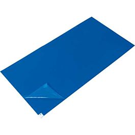 Clean Room Mat, Blue, 1-1/2' x 3'- 30 Sheets x 4 Packs / Case