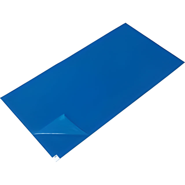 Clean Room Mat, Blue, 2' x 3-3/4'- 30 Sheets x 4 Packs / Case