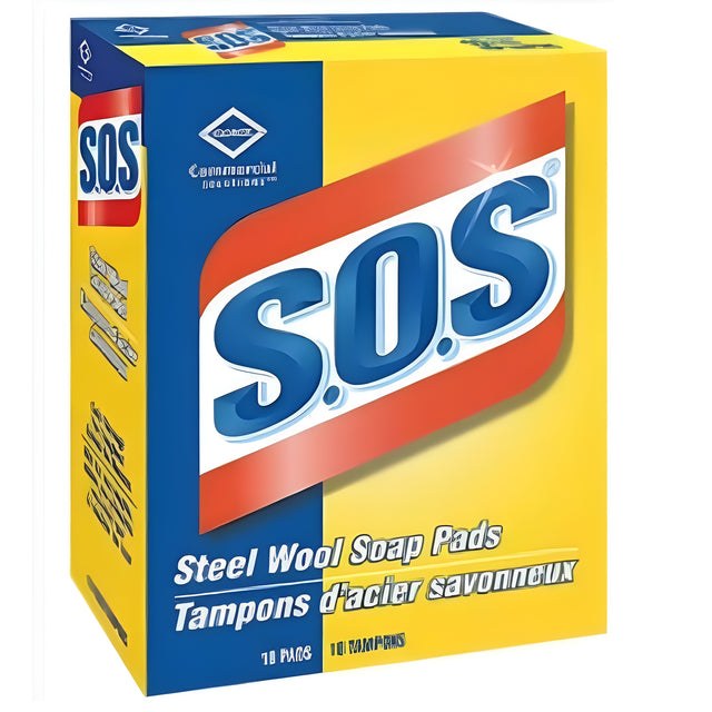 Clorox S.O.S Steel Wool Pads – 18 Pads/ Box, 6" x 9"