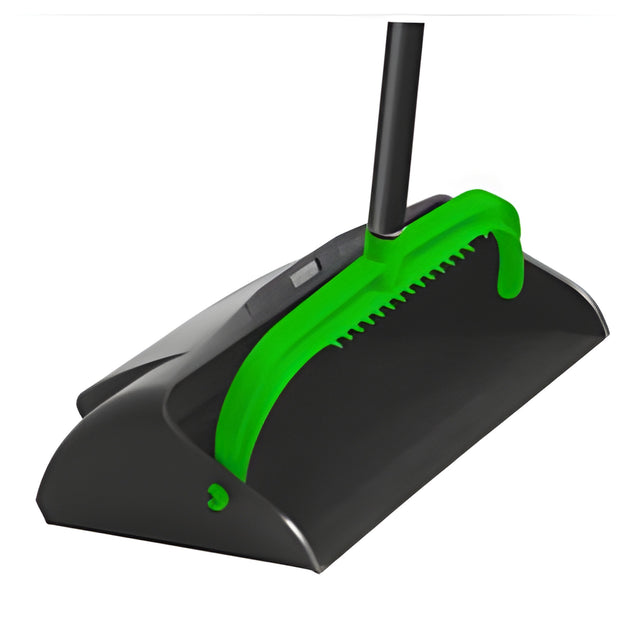 Colour-Coded Lobby Dust Pan, Metal Handle, Green – 6/Case