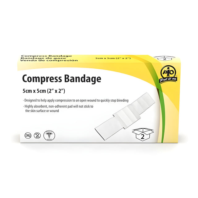 Compress Bandage, 5 cm x 5 cm – 2/Box