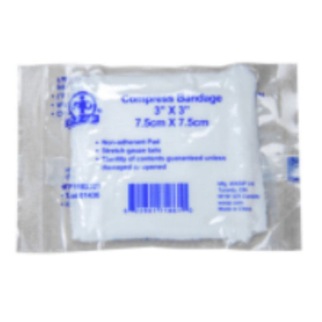 Compress Bandage, 7.5cm x 7.5cm- 12 /Bag