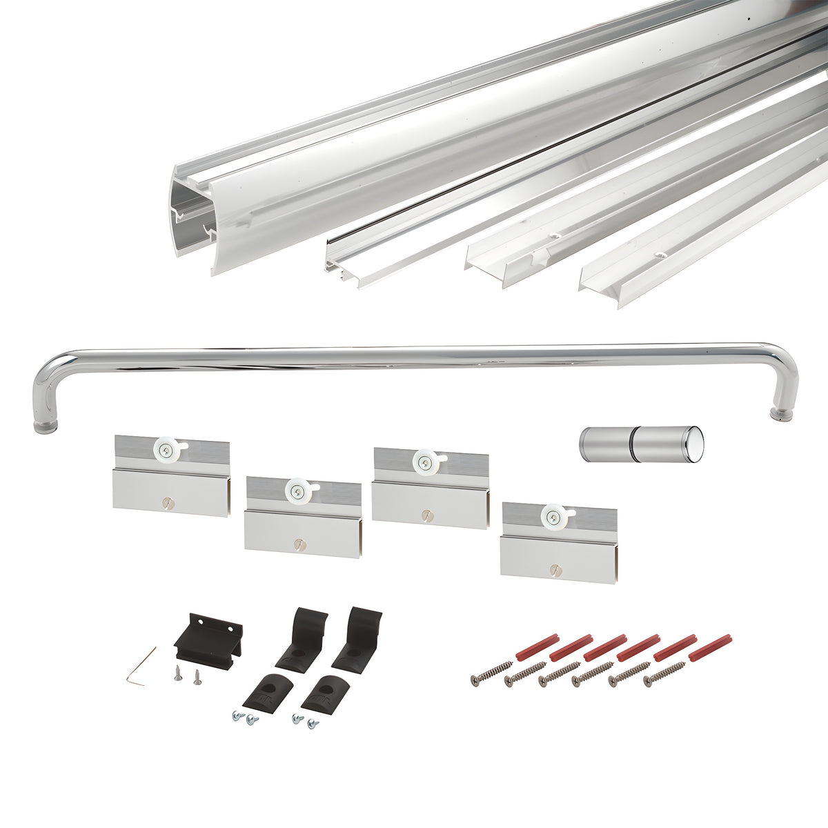 CRL Brite Anodized 60" x 60" Cottage DK Series Sliding Shower Door Kit with Metal Jambs for 1/4" Glass