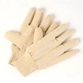 Cotton Canvas Gloves, 13oz, Sz- Mens, Knit wrist. 12 Pairs / Bag