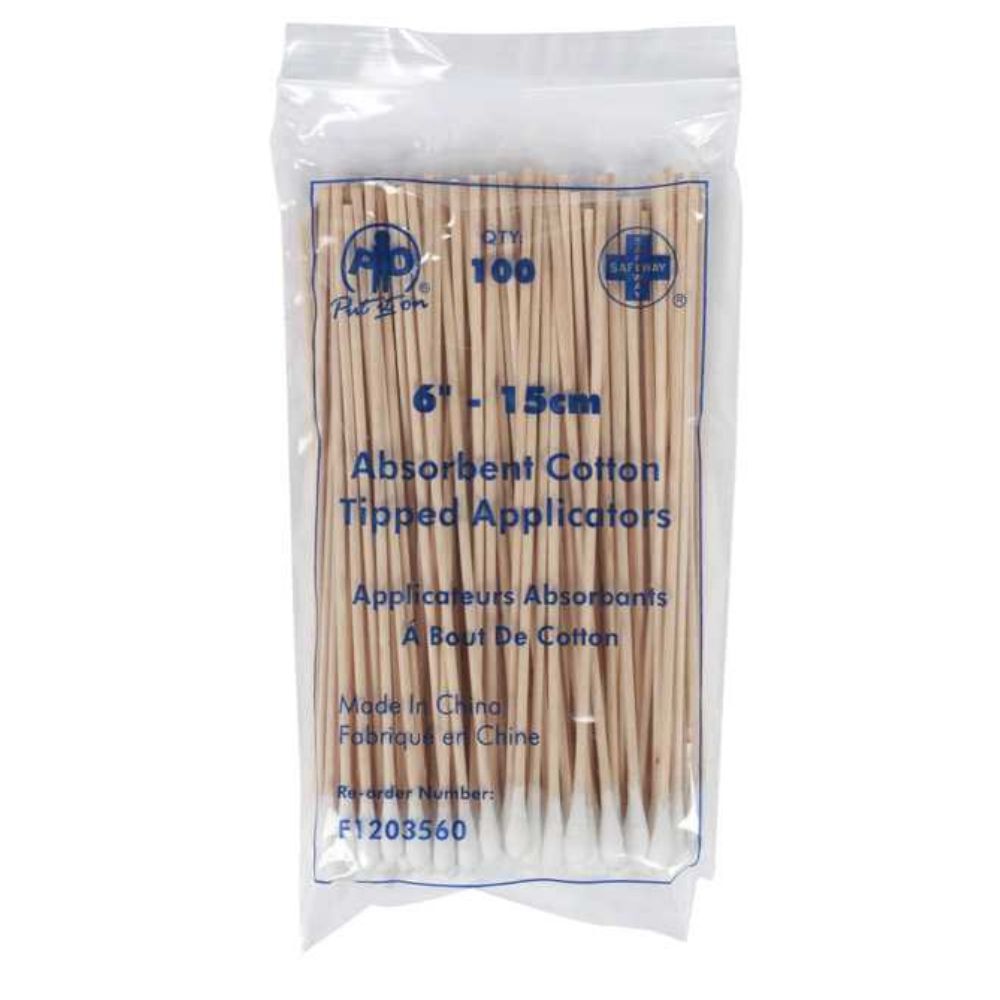 Cotton-Tipped Applicators, 15cm- 100 / Bag x 10 Bags