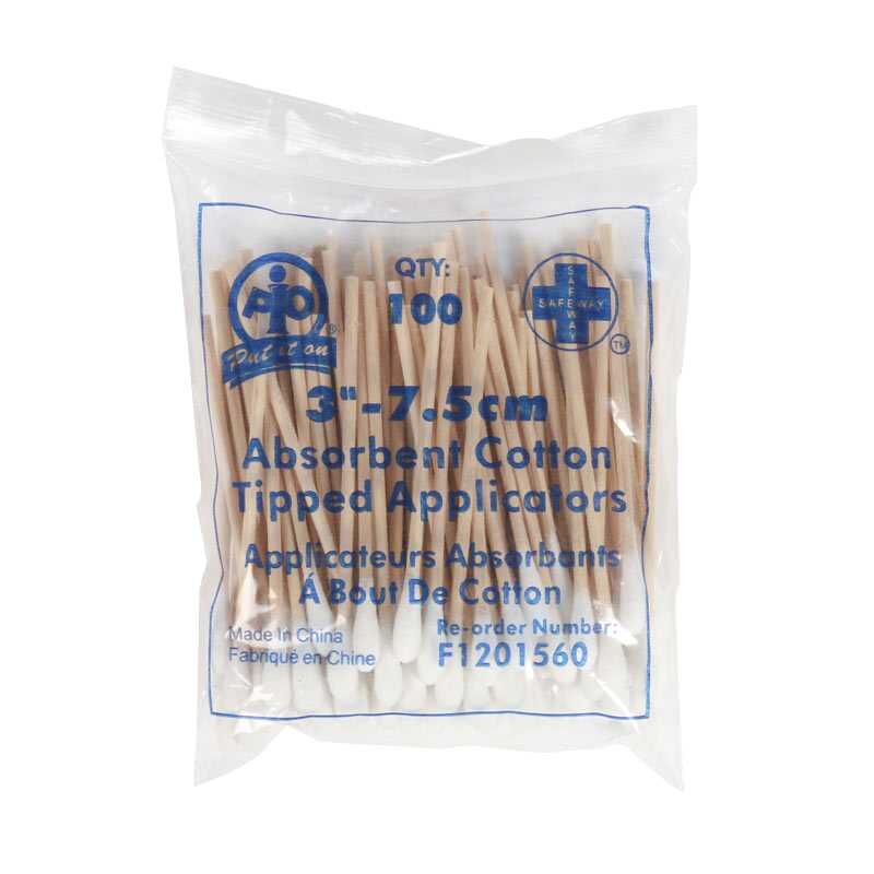 Cotton-Tipped Applicators, 7.5cm- 100 / Bag x 10 Bags