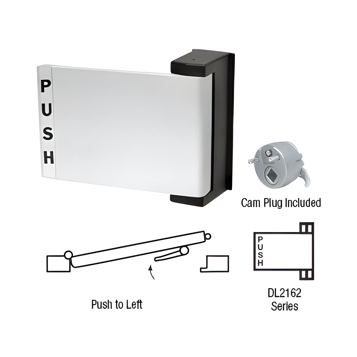CRL Aluminum Universal Push-Pull Paddle Handle - Push to Left
