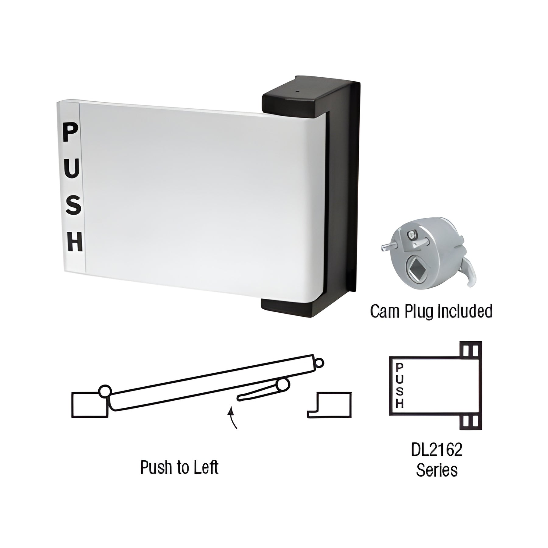 CRL Aluminum Universal Push-Pull Paddle Handle - Push to Left