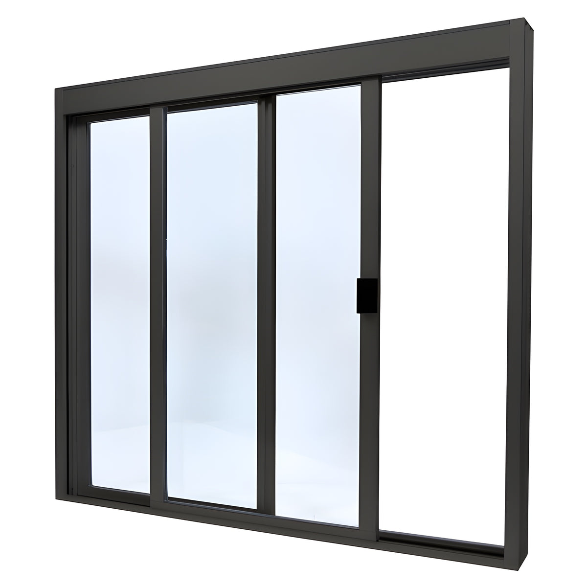 CRL Duranodic Bronze Anodized Standard Size Manual DW Deluxe Service Window Glazed with Full Bottom Track