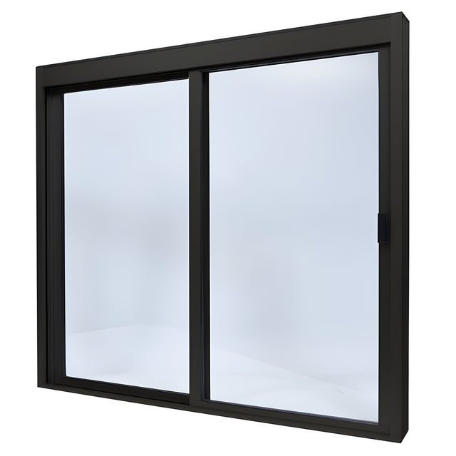 CRL Duranodic Bronze Anodized Standard Size Manual DW Deluxe Service Window, Glazed with Full Bottom Track
