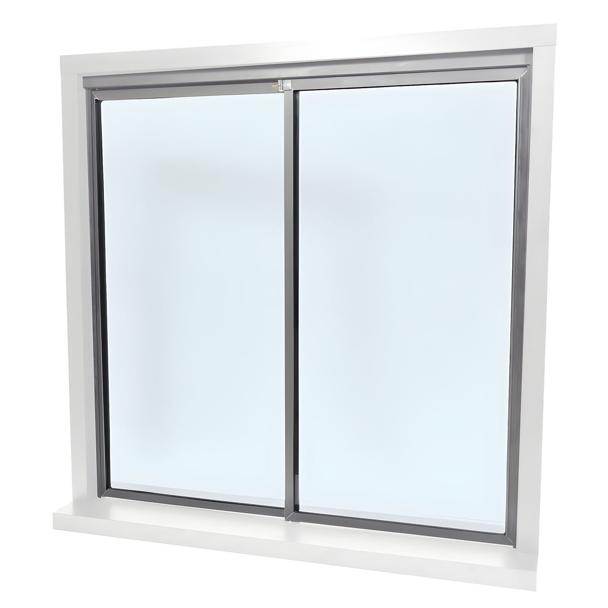 CRL Daisy Satin Anodized Factory Glazed with 1/4" Tempered Glass Pass-Thru Assembly 36" Width 48" Height