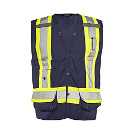 Deluxe Surveyor Vest, 4" Refl. Tape, Navy Blue, 2XL- 1 Each